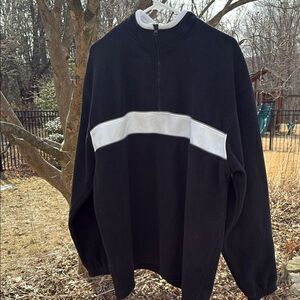 Men's Black and White Fleece Shirt L